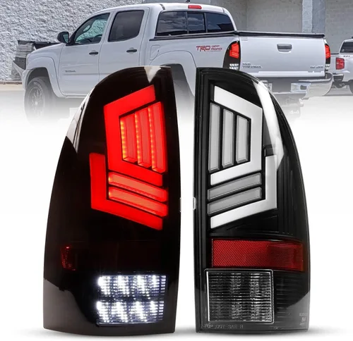 Miniatura 10 de ROXX Conjunto de lámpara de luz trasera LED para Toyota Tacoma 2005-2015, par de luces traseras LED de freno con señal de giro secuencial, carcasa
