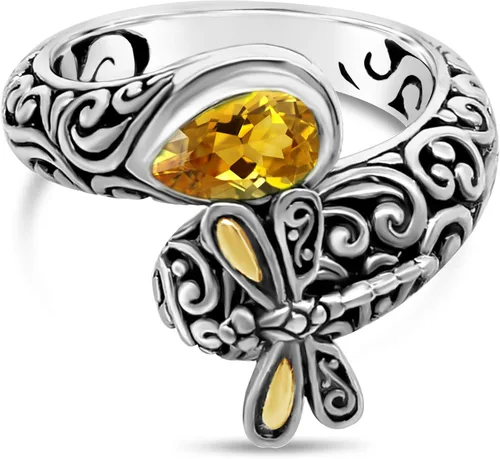 Miniatura 4 de Sterling Silver 925 and 18K Gold with Gemstones Ring