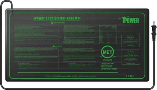 Miniatura 12 de iPower Tapete térmico de siembra de 10 x 20.75 pulgadas con película de carbono mejorada, almohadilla de inicio de germinación de plantas