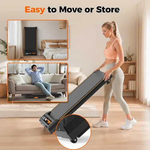 Miniatura 8 de Walking Pad Treadmill for Home and Office — Under Desk Treadmill with Remote Control, LED Display, 2.5HP Quiet Motor, Manual Incline, 300 lbs