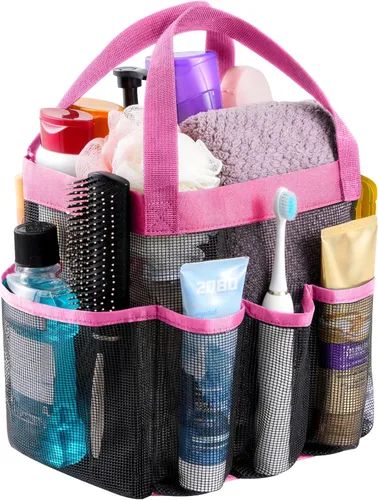 Miniatura 12 de Lifewit Organizador de ducha de malla portátil para dormitorio universitario con 7 bolsillos, cesta organizadora colgante independiente, bolsa