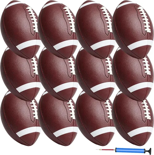 Miniatura 8 de jiaonun Youth Size 6/Official Size 9 Footballs Bulk, Inflatable with Pump for Youth, Junior, Adult, College, High School, Regulation Size Football
