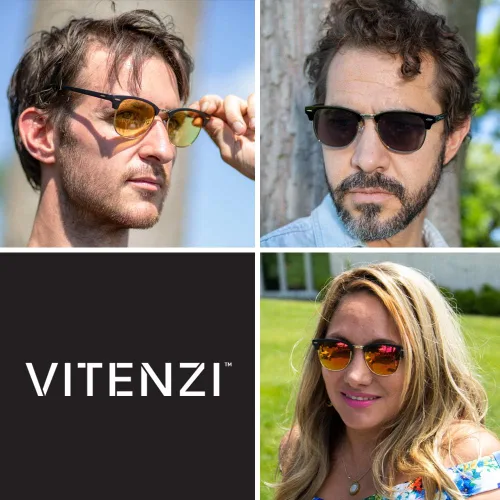 Miniatura 6 de VITENZI Gafas de sol bifocales para hombres y mujeres, lentes de lectura semi sin montura tintadas con lectores - Tivoli
