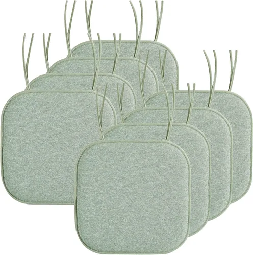 Miniatura 15 de Elegant Comfort Fundas de cojín para silla con lazos y parte trasera de goma antideslizante, espuma viscoelástica gruesa, almohadilla de cojín