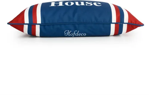 Miniatura 5 de Hofdeco Funda decorativa de almohada lumbar solo para interiores y exteriores, lona resistente al agua, verano, lago, azul marino, rojo, palabra