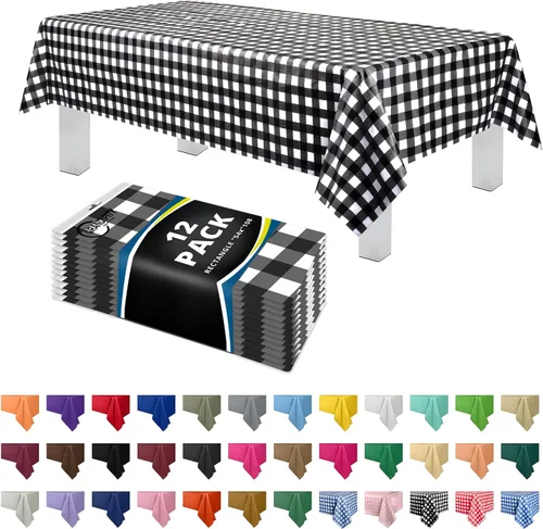 Miniatura 11 de Mantel de plástico de alta calidad - 54 in. x 108 pulgadas. Grandipity - Mantel rectangular (6 y 12 unidades), Agua (Aqua)