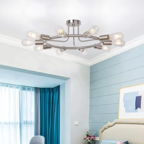 Miniatura 14 de BONLICHT - Lámpara de techo, candelabro, araña de luz, de níquel cepillado, 3020-10C-OB, 60.00watts, 120.00 volts Bronce frotado con aceite-10c