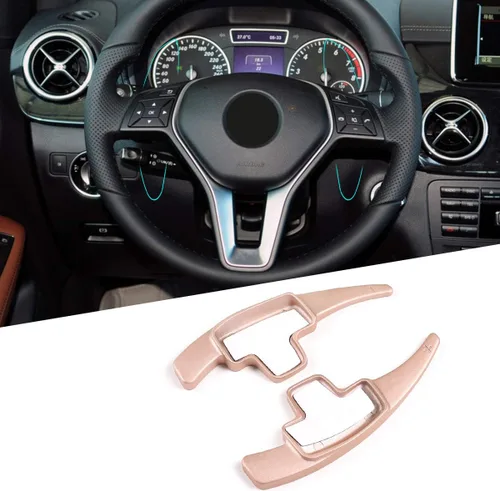 5 colores ABS coche volante cambio cambio etiqueta engomada para Mercedes Benz A B E GLA GLK GL GLK W167 W245 W212 X156 X204 W171 2012-2017