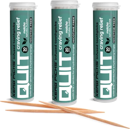 Miniatura 15 de Xero Picks Palillos de dientes con sabor infundido para ayudar a dejar de fumar - Sin nicotina - 60 palillos - Paquete de 3 - Wintergreen - Sin OMG