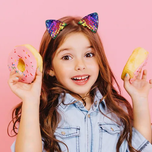 Miniatura 4 de 12 pinzas para el pelo y pasadores brillantes con purpurina para niñas, niños pequeños y niños, horquillas para el pelo de animales