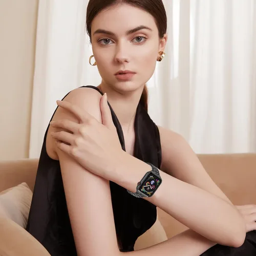 Miniatura 6 de Chuangshiji Compatible con Apple Watch Band de 38mm 40mm 41mm 42mm 44mm 45mm, pulsera de metal de acero inoxidable sólida para iWatch Series