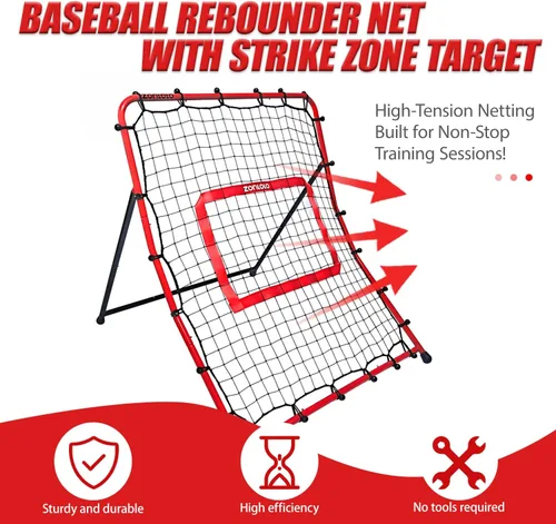 Miniatura 3 de Zonlolo Baseball Pitchback Net, Rebounder Net, Pitching Return Trainer,Three Angles Without Adjusting, Perfect for Solo Playing Catch