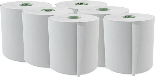 Cascades® 100% reciclado ultra blanco Hardwound 7 1/2" rollo toalla para Tandem®, 775' por rollo, caja de 6