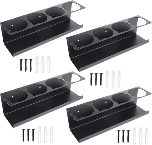 Miniatura 9 de RealPlus Soporte para latas de aerosol en aerosol, soporte para botellas de 5 latas, de acero resistente, montado en la pared, para garaje y espacio