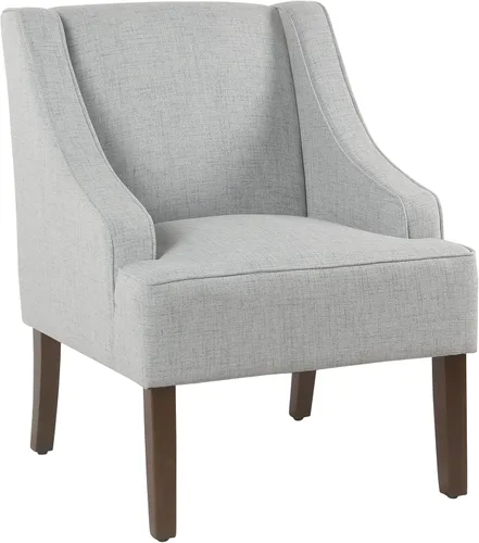 Miniatura 18 de HomePop Swoop - Silla de sala de estar con apoyabrazos, terciopelo gris