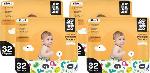 Miniatura 21 de Pañales Hello Bello, talla 4 (22-37 libras) Flower Child, 21 unidades de pañales desechables premium para bebé, hipoalergénicos con sensación suave