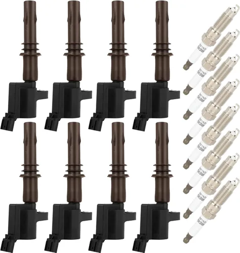 OCPTY Paquetes de bobinas y bujía para DG521, 5C1716 compatible con Ford 2009-2013 para Expedition 5.4L/V8, 2009-2014 para Lincoln para Navigator