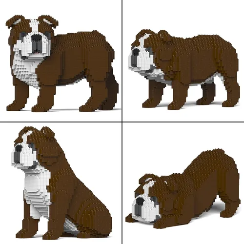 Miniatura 12 de JEKCA Bulldog inglés 4 en 1 paquete 01S-M04 Bloques de construcción de plástico para perros Edad 14 +