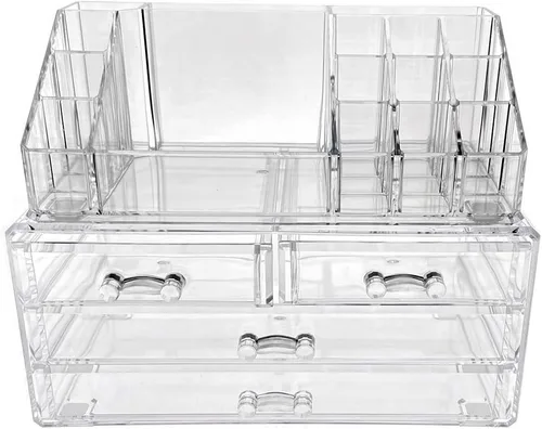 Miniatura 3 de OnDisplay Estuche de almacenamiento de cosméticos y joyas, diseño de 4 cajones, perfecto para tocador, encimera de baño o aparador
