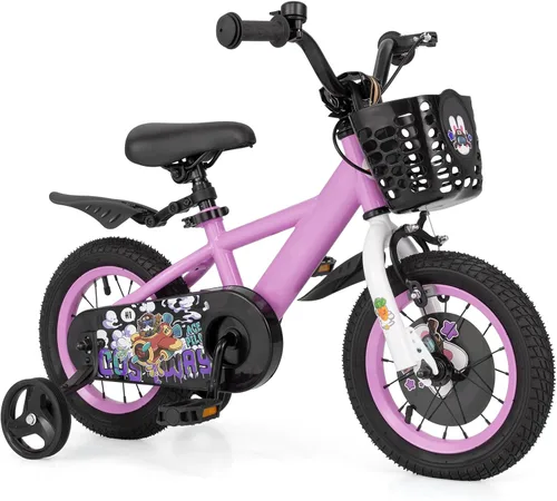 Miniatura 13 de BABY JOY Rabbit Pilot - Bicicleta deportiva para niños, 12, 14, 16, 18 pulgadas, bicicleta infantil para 3-8 años con altura ajustable, ruedas