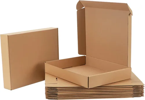 Juego de 20 cajas de envío de 13x10x2 pulgadas, caja de cartón corrugado marrón para embalaje, envío postal, negocios