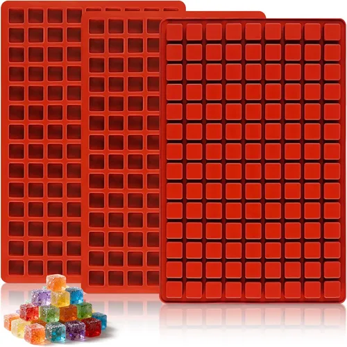 3 moldes cuadrados de silicona para caramelos, 126 cavidades, mini moldes cuadrados de silicona para caramelos, gomitas, chocolate, cubitos de hielo