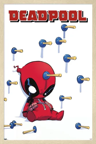 Miniatura 8 de Trends International Marvel Comics Deadpool - Póster de pared de dardos, 22.375 x 34 pulgadas, paquete de impresión premium y colgador negro