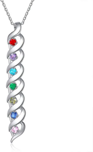 Miniatura 32 de Gemszoo Personalized Twisted Name Necklace with Simulated Birthstones Mother Daughter Pendant Gifts for Women Mom Grandma