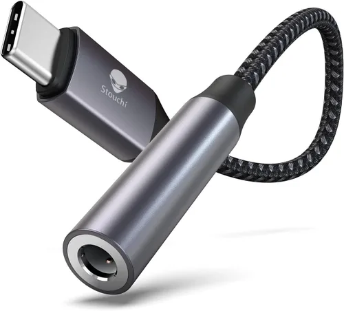 Stouchi Adaptador USB C a dongle de 0.138 in, cable de audio tipo C, chip DAC de alta fidelidad para iPhone 17/16/15, Pixel 9/8/7/6, iPad, Samsung