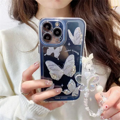 Miniatura 3 de Funda compatible con iPhone 11 Pro Max con bonito diseño de flores negras y sencillas, para mujeres, adolescentes y niñas, funda protectora de lente