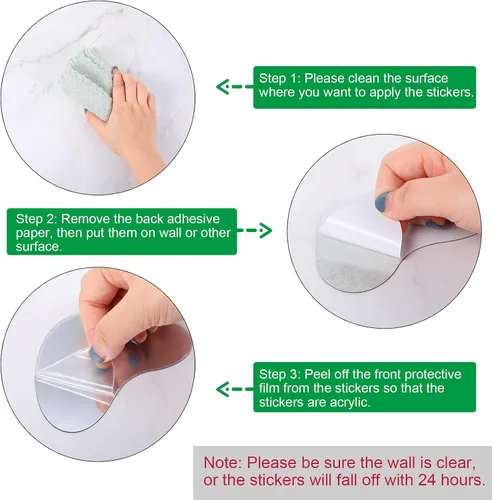 Miniatura 3 de Tenare 14 calcomanías de espejo con estampado de patas de perro, huellas de huellas de huellas de acrílico, adhesivo de pared extraíble para perro