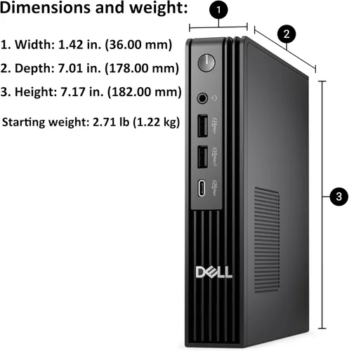 Miniatura 4 de Dell Pro Micro Plus Mini PC (Próxima Generación OptiPlex 7000 MFF), Computadora de Escritorio de Negocios AI PC, Intel 14-Core Ultra 5 235T