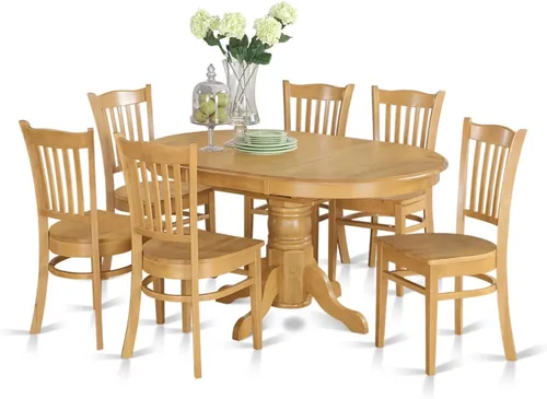 Miniatura 11 de East West Furniture AVGR5-LWH-W - Juego de comedor de 5 piezas para 4 personas, incluye una mesa de comedor ovalada con hojas de mariposa y 4 sillas