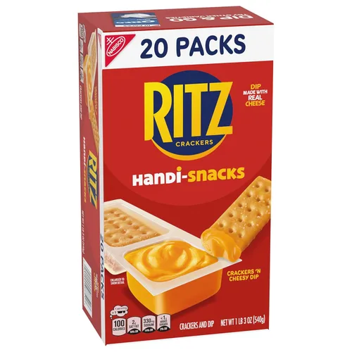 Miniatura 12 de Handi-Snacks RITZ Crackers 'N Cheesy Dip Paquetes de Aperitivos, Aperitivos Escolares, 20 Paquetes de Aperitivos