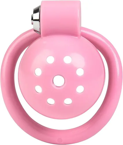 Miniatura 7 de Dispositivo de castidad para hombres, jaula de pene bloqueado, para el ejercicio del pene (Rosa)