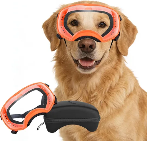 Miniatura 8 de Gafas de sol para perros de razas grandes, lentes de sol para perros de raza mediana y grande, visión amplia, protección para los ojos de mascotas