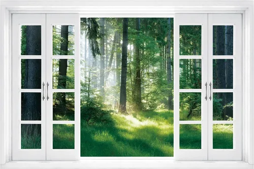 Miniatura 8 de FLFK Calcomanía de pared falsa para ventana, diseño de vista tropical del océano para despegar y pegar, 24 x 16 pulgadas