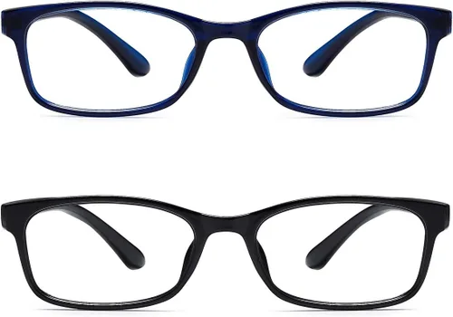 Miniatura 7 de EYEURL Lentes de lectura ligeros con bloqueo de luz azul, 2 pares de lectores de computadora, protección UV, antifatiga ocular, cómodos, marco TR90