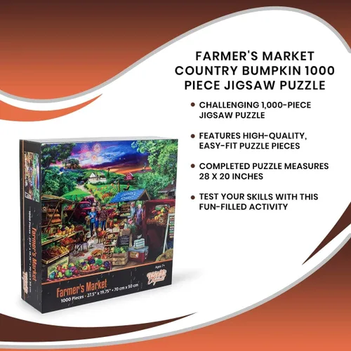 Miniatura 7 de Toynk Farmer's Market Country BPumpkin Puzzle para adultos y niños Difícil rompecabezas de 1000 piezas Divertidos regalos de cuarentena Teaser