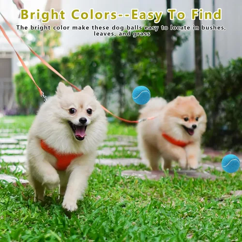 Miniatura 6 de Magicorange Paquete de 10 mini pelotas de tenis chirriantes, pelotas de tenis de 1.5 pulgadas para perros, pelota colorida y fácil de atrapar