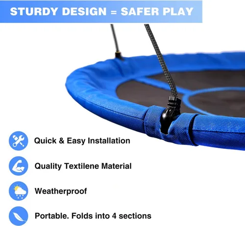 Miniatura 3 de RedSwing Columpio para niños en interiores y exteriores, columpio redondo grande de 43/40 pulgadas, ideal para árboles, columpios, patio trasero