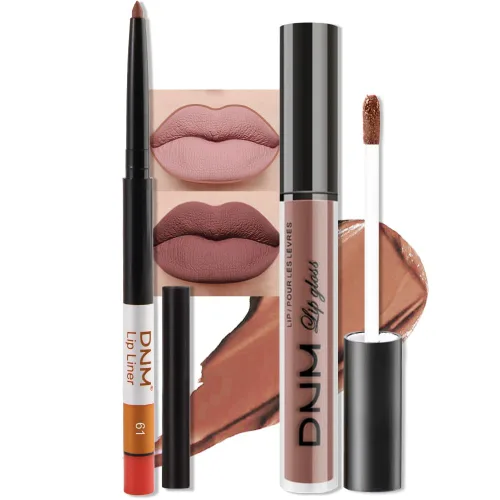 Miniatura 62 de evpct 2 Piezas Lápiz Labial Líquido Verde Esmeralda con Brillo Glitter, Brillo Labial Tinte y Delineador de Labios Retráctil, Set de Maquillaje