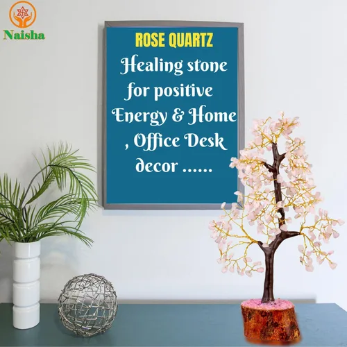 Miniatura 4 de NAISHA Árbol de la vida de cuarzo rosa, árbol de chakras para energía positiva, figura de Feng Shui, piedra preciosa hecha a mano, bonsái de árbol