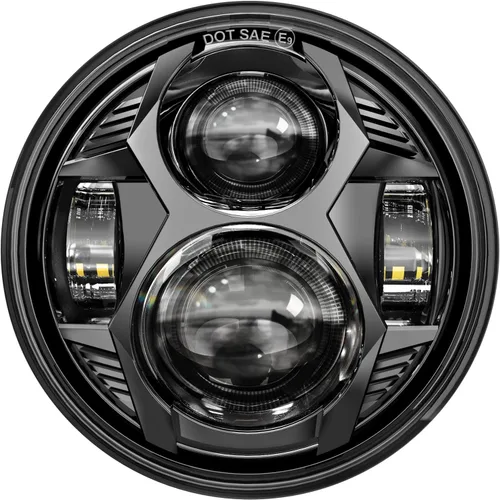 Faro delantero LED redondo de 5.75 pulgadas, 51 W, 5-3/4 pulgadas, compatible con Harley Dyna Sportster Iron 883 Street Rod Street Bob Softail Deuce