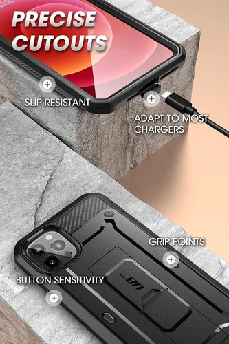 Miniatura 7 de SUPCASE Funda para iPhone 13 Pro Max con protector de pantalla (Unicorn Beetle Pro), [soporte integrado y clip para cinturón] Funda protectora