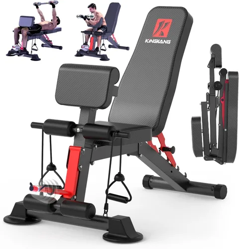 K KiNGKANG Adjustable Weight Bench,1050 lbs Foldable Workout Bench with 8 Back Positions, Incline Decline Flat Exercise Bench for Home Gym Full Body