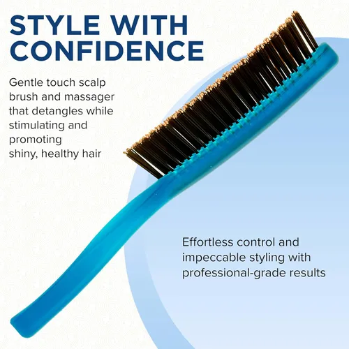 Miniatura 4 de Giorgio GION1B - Cepillo desenredante suave para el cabello, color azul neón, de 7.75 pulgadas, para hombres y mujeres. Cerdas suaves para cuero