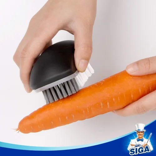 Miniatura 4 de MR.SIGA Cepillo de limpieza de frutas y verduras con agarre cómodo antideslizante, paquete de 2, color negro