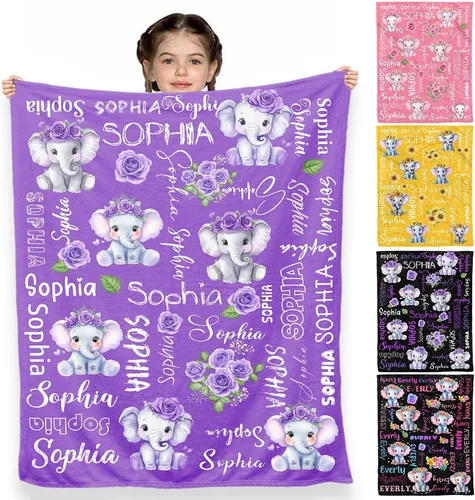 Miniatura 21 de D-Story Mantas personalizadas, mantas personalizadas con nombre, manta americana, manta africana para niña, mantas personalizadas para niños