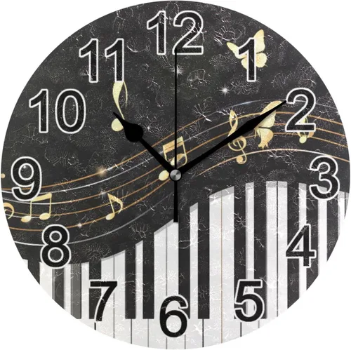 Miniatura 37 de Hummingbird - Reloj de pared de resorte redondo de 10 pulgadas, sin tictac, silencioso, funciona con pilas, reloj analógico atómico de cuarzo